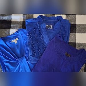 The BLUES 3pc Women's Tops lot sz L/XL